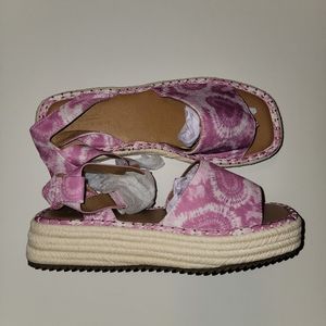 Asos Espadrillen Wedge Sandals in Pink Tie Dye